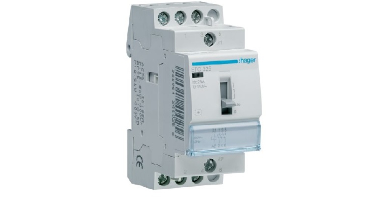 HAGER - Contacteur Jour-Nuit 25A - 3F - 230V - Réf - ETC325
